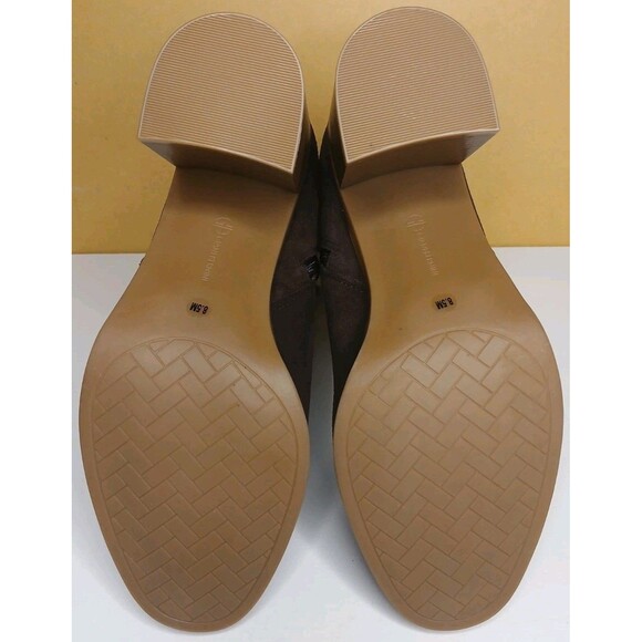 Giani Bernini Sz 8.5 Olaa Brown Suede Leather Bootie Heels Zip-up Memory Foam - Picture 9 of 14